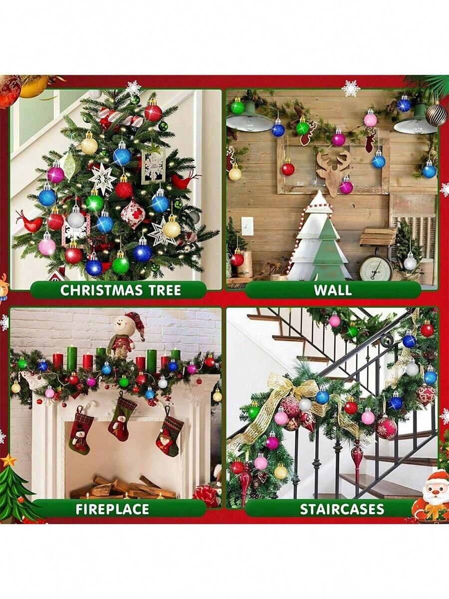 50PCS Christmas Electroplated Matte Decorative Balls, Christmas Tree Decoration Pendants, Decorations For Holiday And Party Scenes, Small Balls To Add Festive Atmosphere, Multiple Colors Randomly Shipped Home Decor Christmas Decorations Room Decor Winter