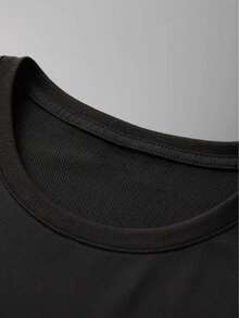 T-shirt casual da uomo a maniche corte con stampa di lettere unica - Girocollo, ideale per tutte le stagioni, motivo creativo, stile casual, versione classica, quattro stagioni