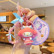 猫咪萝莉风挂件钥匙扣 - 精致包包挂饰、背包/书包装饰 - 库洛米和美乐蒂 - 粉色 - 查看 4