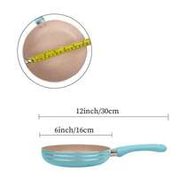 ABKOK Egg Frying Pan Breakfast Frying Pan Non-Stick Frying Pan Mini Cute Pink Blue Pan Set Complementary Food Make 1 Serving Kitchenware Pan Set Seafood Boil