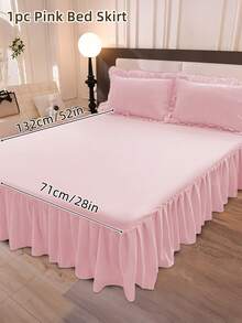 1pc Bed Skirt, Solid Color Beddings, Soft And Comfortable Bedding For Bedroom, Elastic Bed Skirting For Bed Base And Frame, Fall Decor, Halloween Decor, Bedding Dust Ruffle Easy To Install, Room Decor, Christmas Decoration, For All Seasons, Halloween Gift, Comfortable For Sleeping, Lightweight With Wrap Around Adjustable Bedskirt For Twin, Full, Queen King Size, Ideal Halloween Gift, Machine Washable - 彩色 - 查看 17