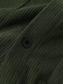 Casual Solid Color Button-Up Long Sleeve Men's Shacket With Pockets