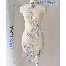 New Chinese Style 3D Multi-Layer Embroidered Patch, Suitable For: Wedding Dress, Formal Wear, Veil, Headpiece, Performance Costume, DIY Jewelry, Garment Embroidery Applique Accessory Materials