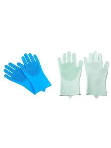 Pet Grooming Cleaning Gloves Dog Cat Bathing Shampoo Glove Scrubber Magic Dishwashing Cleanner Sponge Silicon Hair Removal Glove