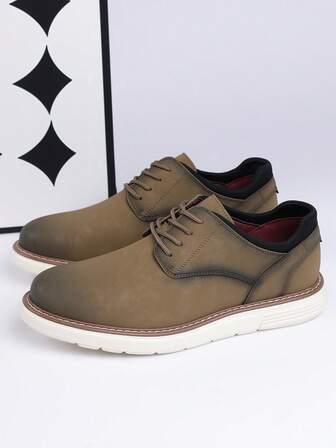 男士时尚休闲皮鞋，撞色正装鞋