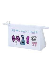 1 Stück Mesh Kosmetiktasche mit Haarschmuck Muster, multifunktionale Kosmetiktasche für Clips, Stirnbänder, rote Luftpolster Aufbewahrungstasche, tragbare Aufbewahrungstasche, Make-up Tasche, Hautpflege Tasche, Reiseaccessoires, Schlafsaalausstattung, Badezimmer Aufbewahrung, Schmuckaufbewahrung, Lippenpflege und Kosmetik Aufbewahrungstasche, Schulmaterial Tasche, Make-up Tasche, Urlaubsaccessoires - Verschiedenfarbig - Übersicht 9