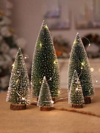 1 件圣诞节节日装饰品，迷你圣诞松针树展示架，创意可爱的小树设计，适用于圣诞节装饰、客厅和卧室餐桌装饰、书桌装饰、房间装饰、圣诞礼物、节日礼物、节日气氛物品