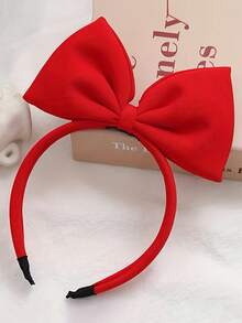 A Great Headband For Young Girls Featuring A Solid Bow, Designed As A Headband. These Handmade Hair Accessories Are Suitable For Both Thick And Thin Hair. Cute And Sweet Fabric Bow Headband For Women - Solid Color Princess Angel Costume Headband For Christmas, Cosplay, Parties - Single Piece, Bow Detail, No Feathers