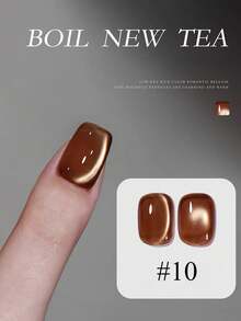 MISS SHAKA 10ml Autumn Moon Night Cat Eye Gel Nail Polish Nail Art Nail Salon Special For Autumn And Winter Black Clever Amber Brown Glass Bead Nail Gel Nail Supplies Christmas Nails