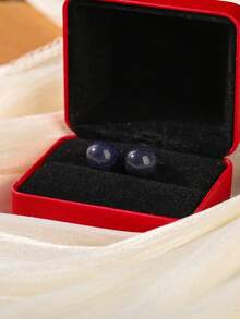 6/8/10mm Natural Stone Round Bead Stainless Steel Stud Earrings, Agate/Crystal/Faux Pearl And Other Natural Materials, Lucky Stone Healing Stone Energy Boosting, Fashion Jewelry Earrings For Women