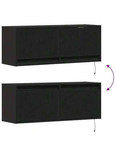 VidaXL TV Wand Unit LED Lighting 100x31x35 Cm Zwart view 10