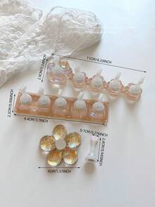 3D 亚克力极光冰透明格子美甲支架练习架美甲装饰套装，包含树脂水晶球、钻石、复古花卉激光设计，适用于 DIY、家居、户外、女性、母亲、姐妹、妻子、女朋友、婚礼、美甲沙龙、情人节