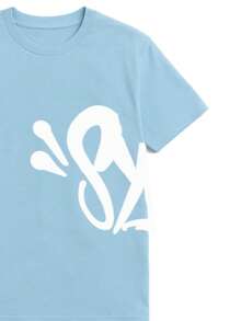 Syn Basic StreetWear UrbanCulture T-Shirt - 藍色 - 查看 2