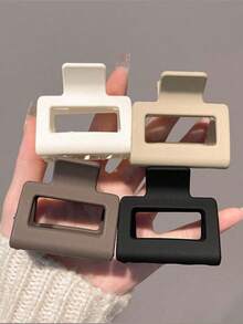 4pcs Matte Dark Color Hair Claw Clips, Suitable For Daily Commute And Holiday Travel Hair 