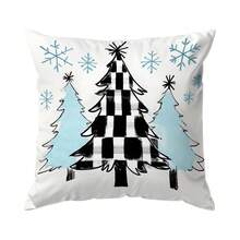 1 Stück/4 Stücke Weihnachts-Muster Kissenbezug, einseitig bedruckter Kissenbezug, geeignet für Wohnzimmer, Schlafzimmer, Heimdekoration, ganzjährig