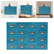 YUNRUX Meuble de rangement à tiroirs - Bleu azur - Voir 10