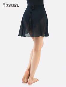 DonsGirl 女式连体雪纺芭蕾裙，高弹力可调节连体系带设计，纯色，适合表演和舞蹈 - 藏蓝色 - 查看 10