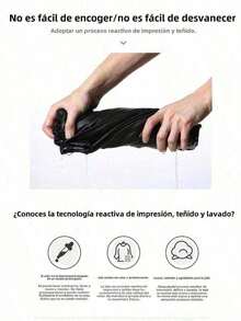 Camiseta Casual Mujer - Algodón 100% Suave, Estampado Moderno, Ideal para Todo Momento  Liso    Casual    Ninguno    Diario - Negro - Ver 4