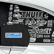 Send It Sticker - "Cops Are Flops" Funny Car Decal, Glossy Vinyl, Asymmetrical Shape, Self-Adhesive, Single Use, Front Bumper Sticker, Humorous Auto Decal|Bold Text Design|Matte Finish