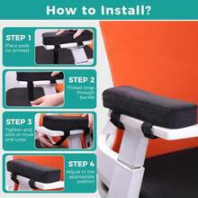 2pcs Memory Foam Armrest Covers, Thick Elbow Pads Suitable For Office Chair Armrests, Gaming Desk Chairs, Wheelchair Forearm Pressure Relief (Black) - Black - View 7