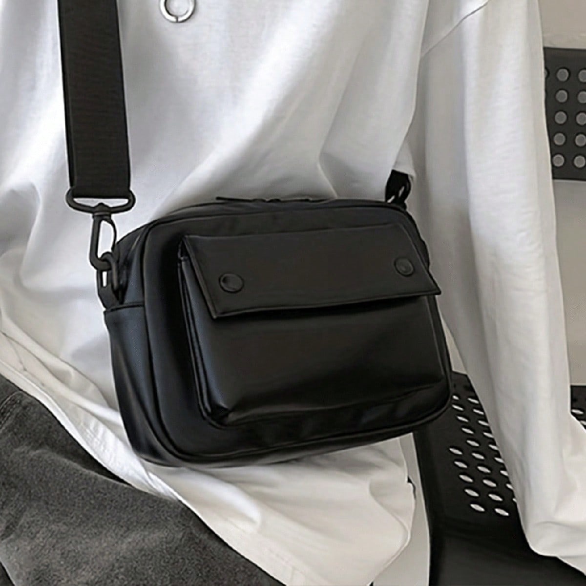 Bolso de hombro de PU para hombre, bolso de pecho, monedero, bolso cruzado, bolso de mano para vacaciones de invierno, bolso de playa, bolso de gimnas