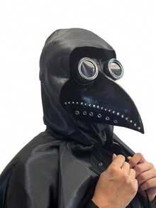 1set Plague Doctor Mask Set – Medieval Gothic Bird Beak Halloween Mask, Long Beak Leather Costume Mask For Cosplay, Horror Parties & Themed Events (Perfect For Halloween) - Multicolor - View 4
