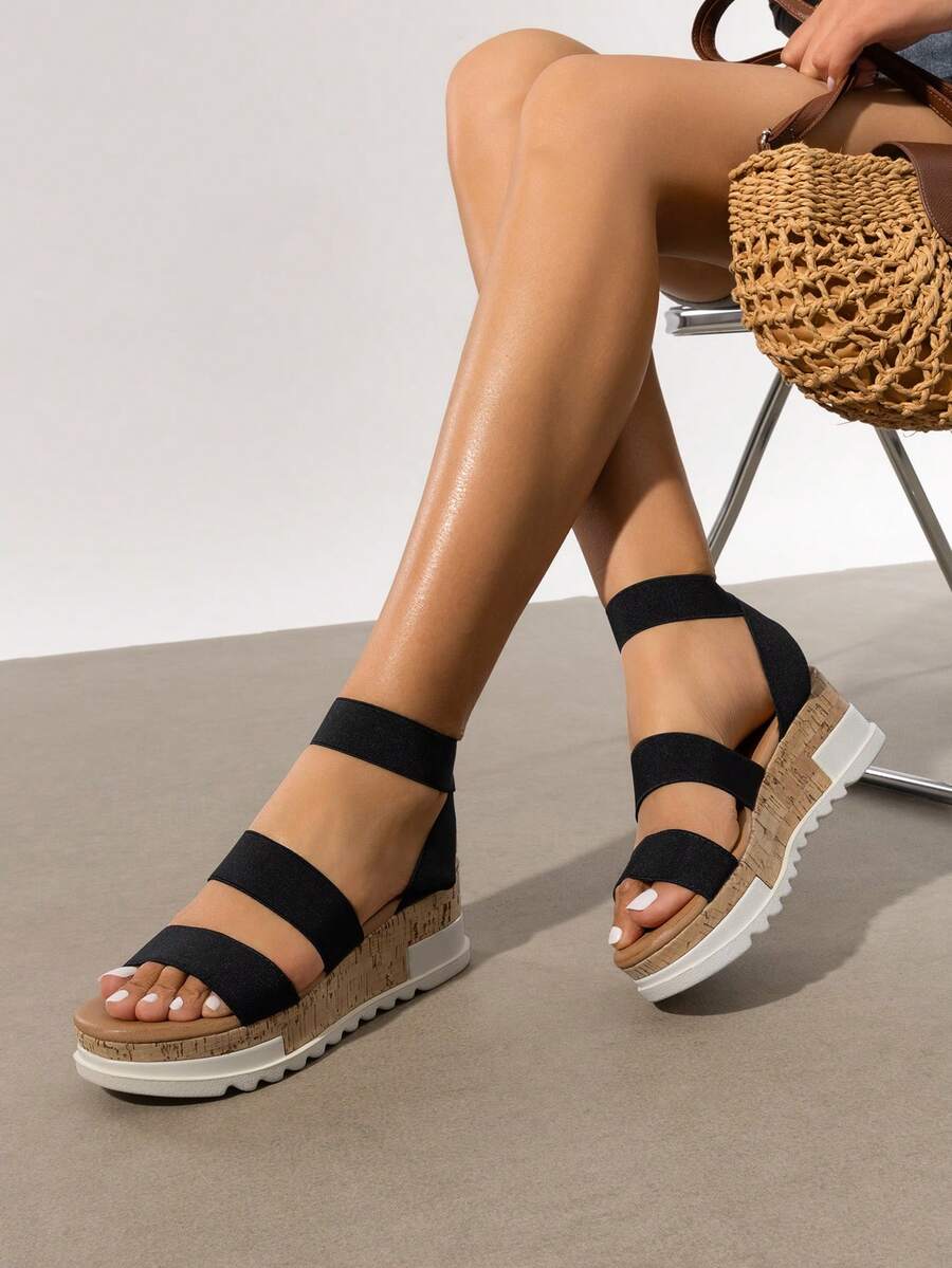 Women's Open Toe Ankle Strap Casual Flatform Platform Sandals