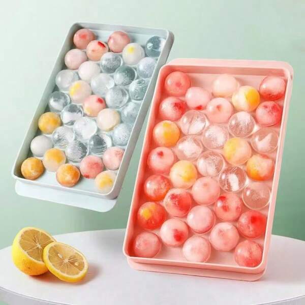 Home Kitchen Bar Whiskey Ice Hockey Maker Tools Plastic Ice Tray With Lid