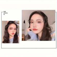 1 Piece Of Fashionable Men's And Women's Blackout Glasses - Transparent Square Frame, Suitable For Computers, Televisions, And Mobile Games, Designed In Korean Style For Both Men And Women - Trong sáng - Xem 6