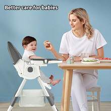 Multi-Functional Dining Chair, Adjustable Children's Dining Chair Home Portable Dining Table Rocking Chair - 灰色 - 查看 5