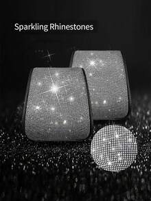 1-2pcs Shiny Rhinestone Car Headrest Covers, Luxury Full Rhinestone Design, Exclusive For Women, Suitable For Most Sedans, Pickups And SUVs, Sparkling Interior Accessory, Instantly Upgrade Car Interior Atmosphere - Style a - View 8