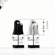 2pcs Cute Ghost Halloween Decor, Creative Spooky Ghosts Figurine Suitable For Home, Office, Party, Plastic Material, Suitable For Birthday Gift, Halloween DecorationHome Decor, Party Storage, Christmas Storage, New Year Storage