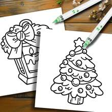 1 pezzo Libro da colorare di Natale di 24 pagine, libro da colorare a tema natalizio adorabile, un modo tranquillo e dettagliato per celebrare il Natale, adatto come decorazione, regalo o souvenir per le vacanze