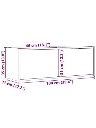 VidaXL TV Wand Unit LED Lighting 100x31x35 Cm Grijs Sonoma view 2