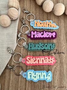 1pc Personalized Name Acrylic Keychain, Cute Accessory, Multi-Color, Gift For Friends,Christmas Gift Supplies