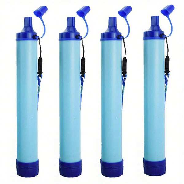 2/3/4pcs Portable Outdoor Water Filter Personal Water Filtration Straw Emergency Survival Gear Water Purifier For Camping Hiking Climbing Backpacking, Water Purifier Survival Gear, Ideal Gift For Family And Friends