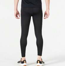 Nike 男新款訓練健身瑜珈透氣健身速乾小勾運動長褲 - 黑色 - 查看 3