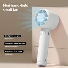 Mini USB Rechargeable Handheld Fan, Portable For Travel, Gym, Daily Use - White - View 6