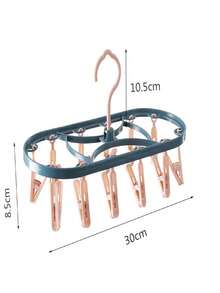 1 buc. Suport de uscare din plastic rotativ cu 32 de cleme, umeraș pliabil care economisește spațiu, potrivit pentru șosete, lenjerie intimă și articole mici, aplicabil pentru dormitor, baie, dulap și depozitare în cămin, accesoriu pentru spălătorie