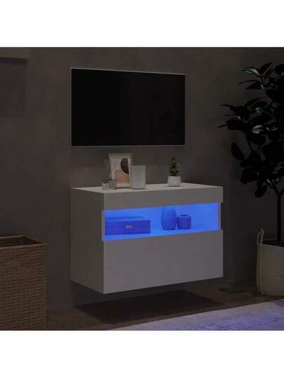 VidaXL TV Wand Unit LED Lighting 60x30x40 Cm Wit view 4