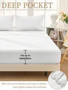 2/3件套床上用品套装，纯色床单套装，舒适家纺，柔软透气床垫保护套，亲肤床笠套装，四季皆宜，床单，床笠，床罩 99*190