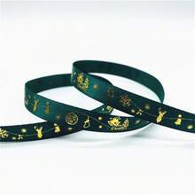 5yards 10mm Christmas Ribbon Printed Christmas Polyester Ribbon For Handmade Design Christmas Decoration Gift Packing