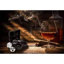 Cube Tray, 2.5inch Cube Molds, 2 Cavity Silicone 2 Ball Maker, Easy Release Large Cube Form Chilling Cocktails, Whiskey, Bourbon Homemade Black - 1 + 黑色 - 查看 3