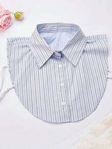 1 chiếc cổ áo có thể tháo rời họa tiết sọc cổ điển dành cho nữ, đa năng khi đi làm và đi học, dùng để mặc trang phục và trang trí Giáng sinh - cổ áo giả sọc - Xem 23