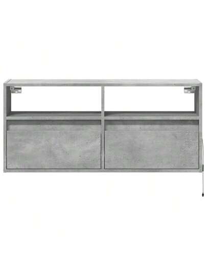 VidaXL TV Wand Unit LED Lighting 100x31x45 Cm Concrete Grijs view 6
