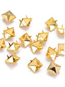 100 Pcs Square Pyramid Rivet Clothing, 10 Mm Four Claw Earring, Punk Rock Spike Polka Dot, Su For Bags, Shoes, Leather Craft (Silver)