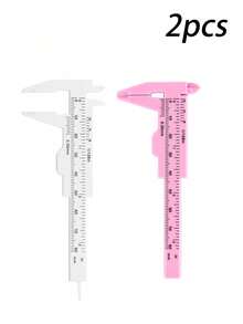 Calibre de plástico portátil de 80 mm para medir cejas, calibrador Vernier para tatuaje, microblading y herramientas de medición de maquillaje permanente - Multicolor - Ver 12