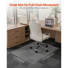 Tapete para silla de oficina de 91 x 122 cm para pisos alfombrados, protector de piso de plástico con tachuelas, antideslizante y fácil de limpiar, se desliza suavemente debajo del escritorio para oficina en casa (rectangular) - PVC rectangular de 36 x 48 pulgadas - Ver 2