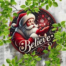 2D Flat - 2D Plane, 1pc, Santa Believes Vintage Holiday Party Round Sign, Room Decoration, Home Decoration, Holiday Party Decoration, Men'S Cave Decoration, Dream Decoration, Wall Decoration, Garden Decoration, Courtyard Decoration, Bar Decoration 7.8X7.8