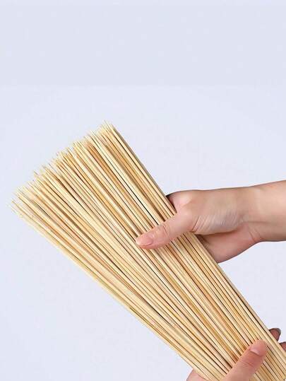 200pcs 30cm Bamboo Skewers, Suitable For Home, Commercial, Outdoor Use, Ideal For Grilling, BBQ, Fruits, Appetizers, Chocolate Fountain, Marshmallows, Crafts And Bouquets